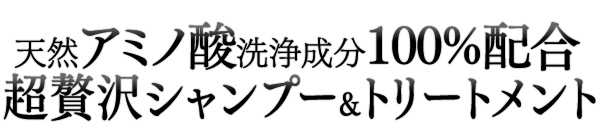 天然アミノ酸洗浄成分100%配合。超贅沢シャンプー&トリートメント