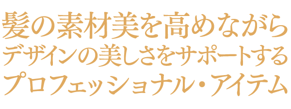 髪の素材美を高めながらデザインの美しさをサポートするプロフェッショナル・アイテム