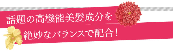 話題の高機能美髪成分を絶妙なバランスで配合！